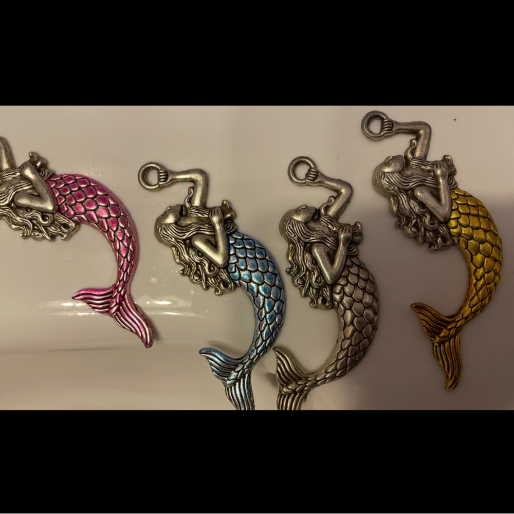 Mermaid bath shower hook accessory